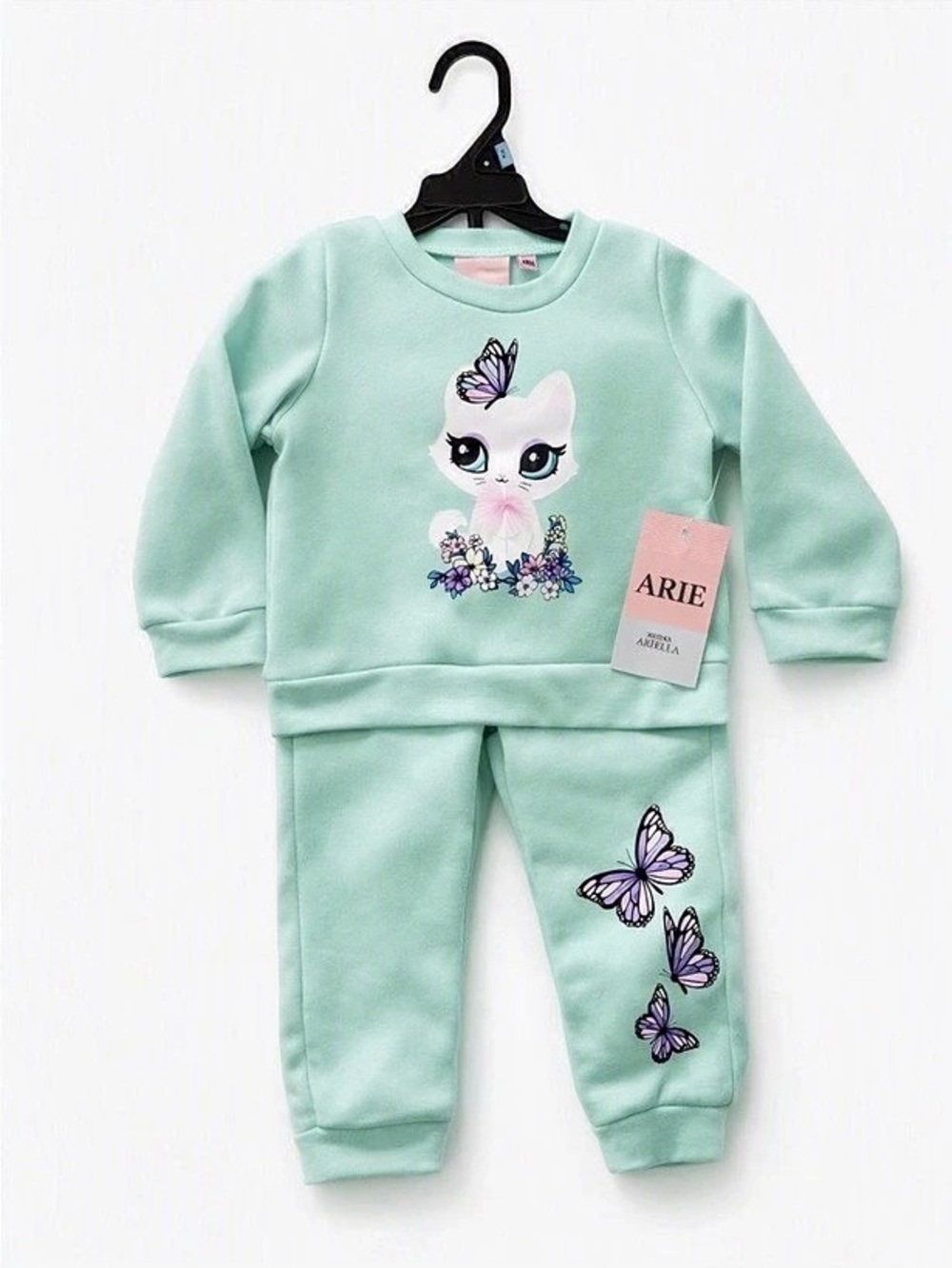 Arie by Ariella Girls 18M Cat & Butterfly 2-Piece Lounge Set NWT